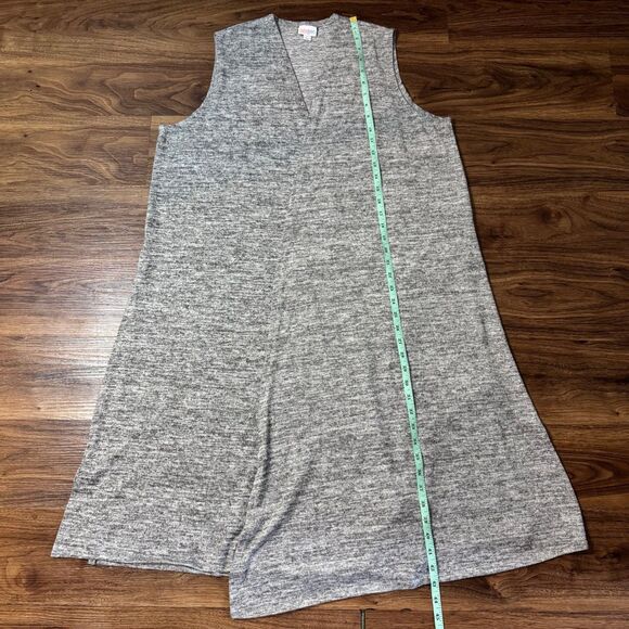 LulaRoe Vest Cardigan Sleeveless Duster Women L Open Front Flowy Heathered Gray - Picture 4 of 7